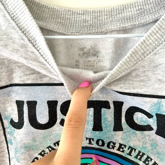 Justice grey cropped hoodie - Picture 2 of 2